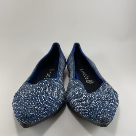 Rothy’s The Point Pointed Toe Flats Womens Size 9.5 Blue Indigo Heather Rothys - Picture 2 of 9